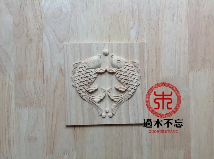 Do not forget to log out of Pisces fish every year, Dongyang wood door flower decals