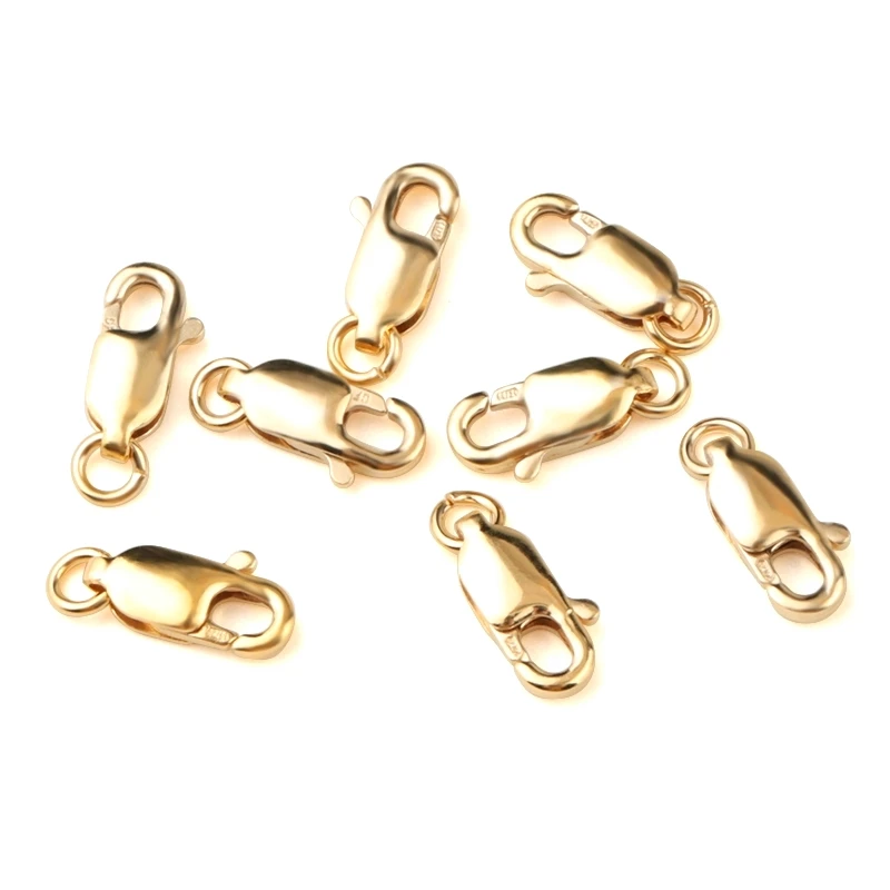 One piece 3x8mm 4x10mm 14K gold filled Lobster Clasps Hooks 14k gold Connector buckles For Necklace Jewelry Making Finding DIY