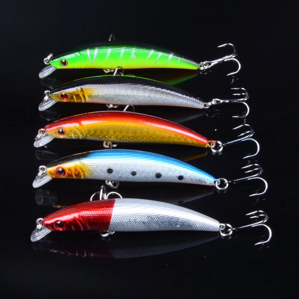 Hard Baits Artificial 59pcs Mixed 9 Different Models Popper Minnow VIB Fishing Lures Set Lifelike Bass Crankbait Fishing Tackle