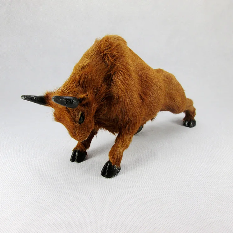 simulation cute yellow cattle 31x9x16cm model polyethylene&furs cattle model home decoration props ,model gift d480