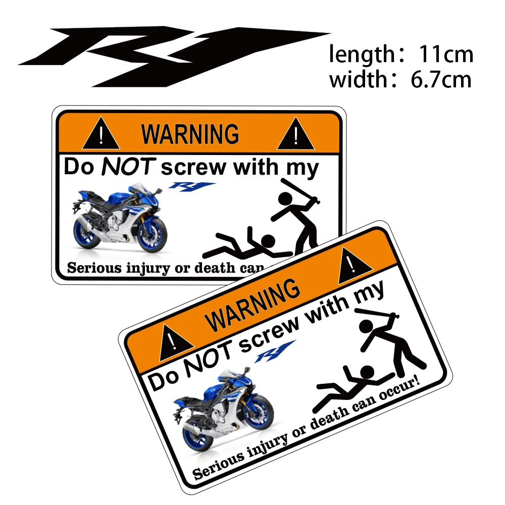 

KODASKIN Motorcycle Cheap 2D Creative Warning Sticker Decal for YAMAHA R1