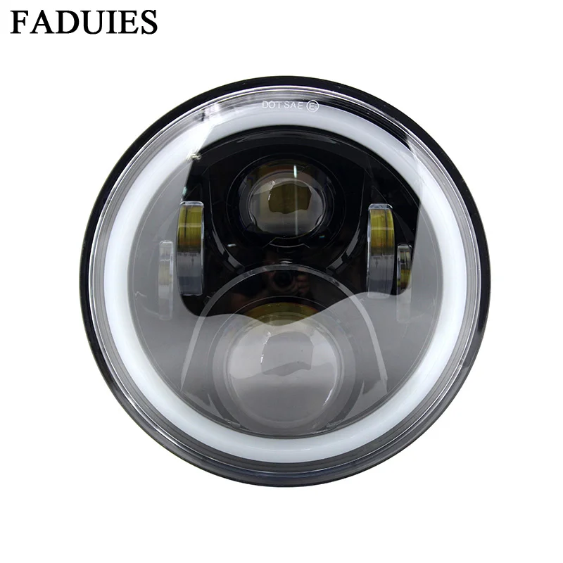 

FADUIES Black 7 inch LED motorcycle headlight Lamp Fit High&Low Beam With DRL LED Phare Headlight Motos For Honda CB Classic