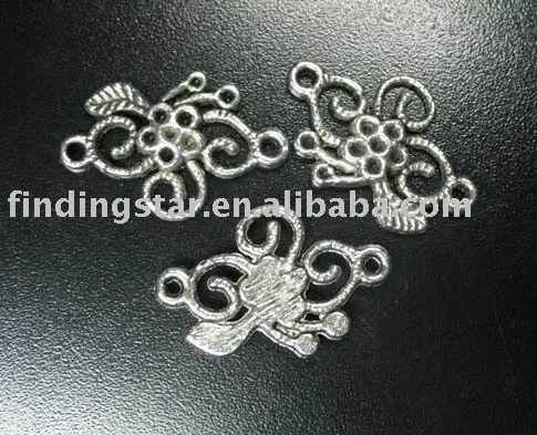 

FREE SHIPPING 180pcs Tibetan silver flower spiral links 24mm A54