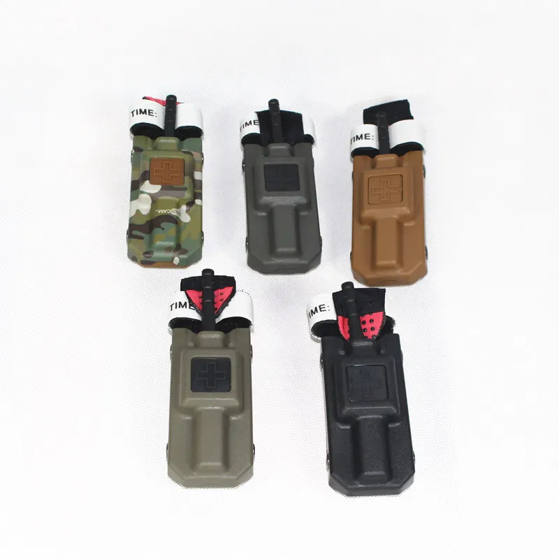 Tactical Tourniquet & Tourniquet Carrier Pouch Sets Multicam Black for Outdoor Airsoft Hunting Tactical Emergency Supplie