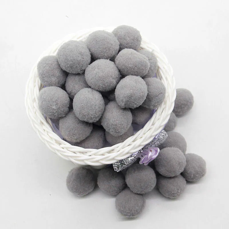 Gray Pompom 8mm 10mm 15mm 20mm 30mm Pom Poms Ponpon Crafts Supplies DIY for Kids Toy Garment Sewing Home Wedding Decorations 20g