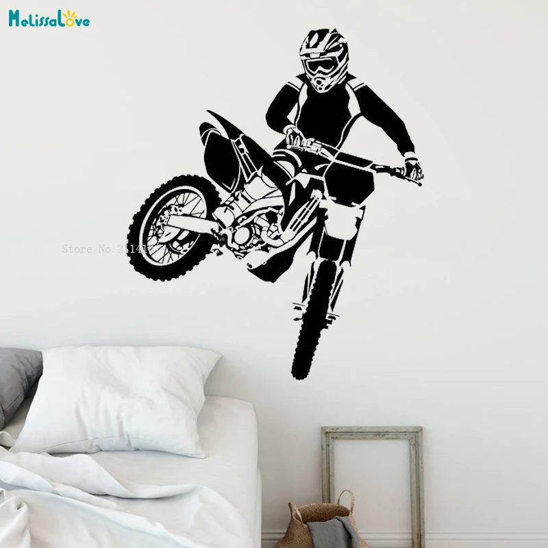 Racing Motorcycle Wall Sticker Decals Cool Art Design Speed Sport Home Decoration for Brave Man Removable Murals Vinyl YT1777