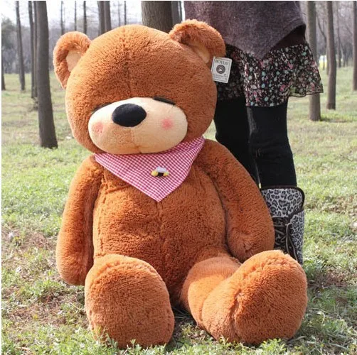 lovely bear toy plush toy cute sleeping stuffed bear toy teddy bear birthday gift dark brown 100cm