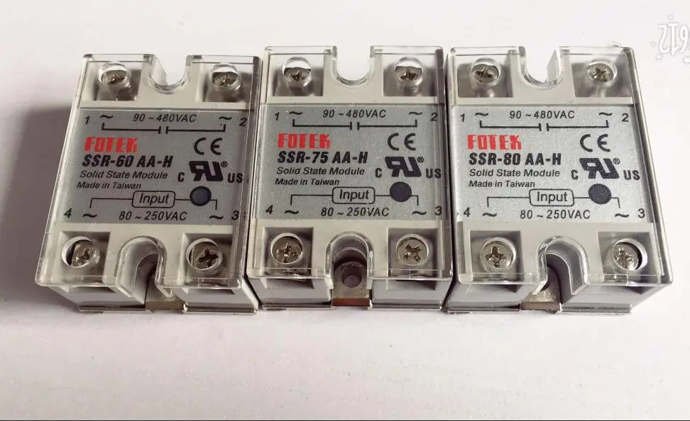 5pcs SSR-60AA-H SSR-75AA-H SSR-80AA-H SSR-100AA-H Solid State Relay Module with Plastic Cover AC to AC 80-250VAC to 90-480VAC