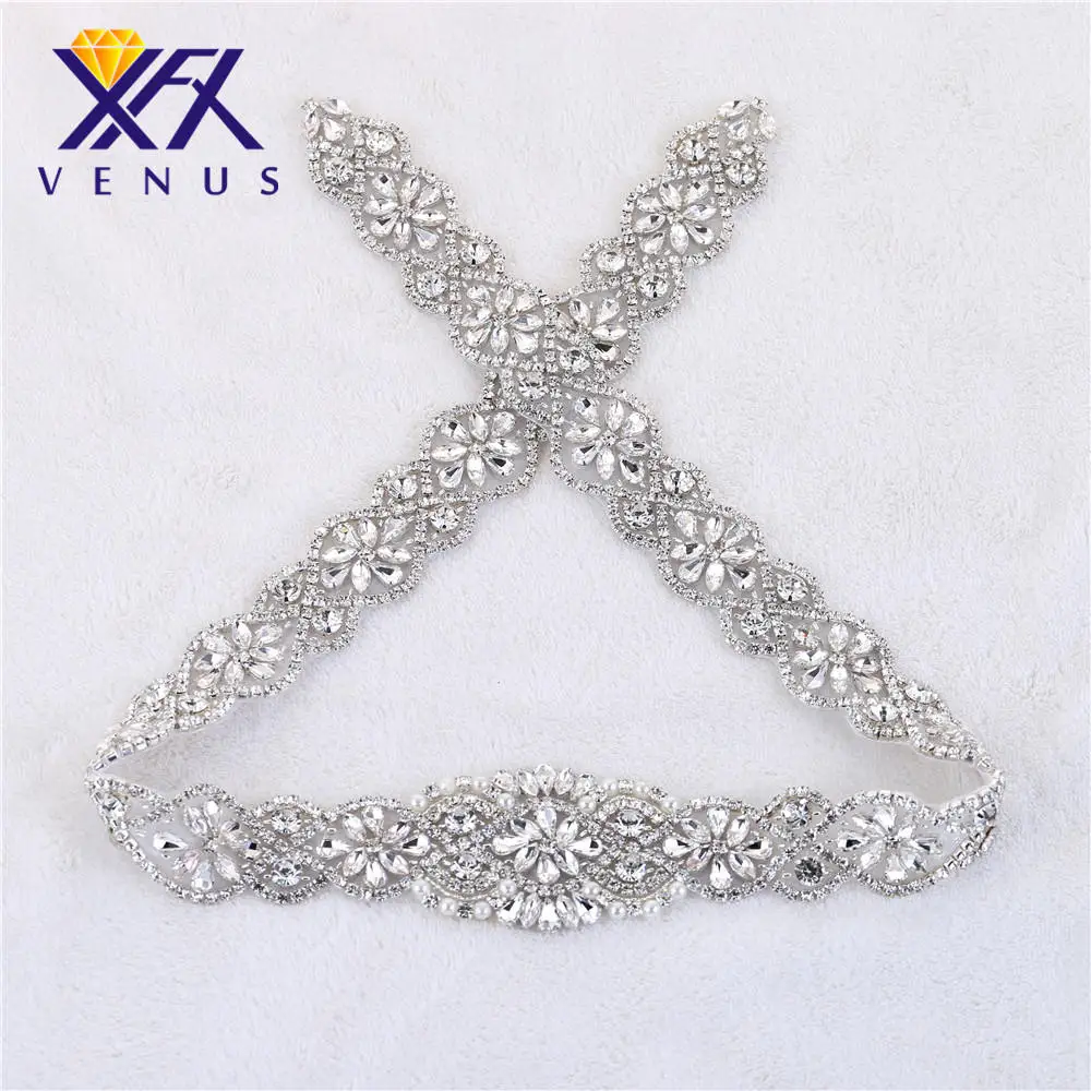 XINFANGXIU Sewing Bridal Rhinestone Appliques-DIY Wedding Dress Decorative or Sashes for Woman Gown Dress