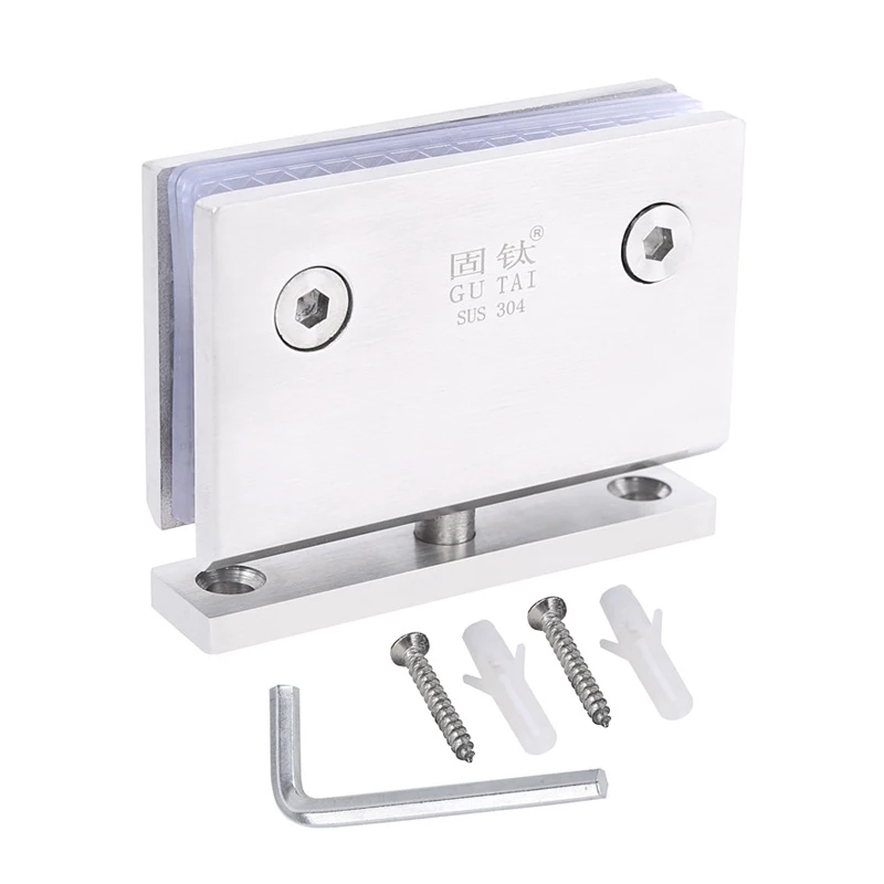 Glass Door Bathrooms Stainless Steel 304 Wall Mount  Glass Shower 360 Degree Door Shaft Glass Door Rotating Shaft Hinge