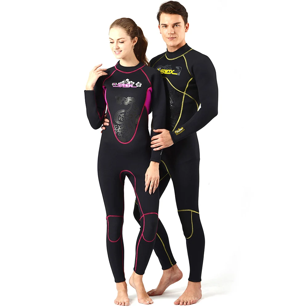 Diving Wetsuits Men Women 3MM Neoprene Diving Suit One Piece Long Sleeve Full Bodysuit Swimwear Spearfishing Surf Scuba Swimsuit