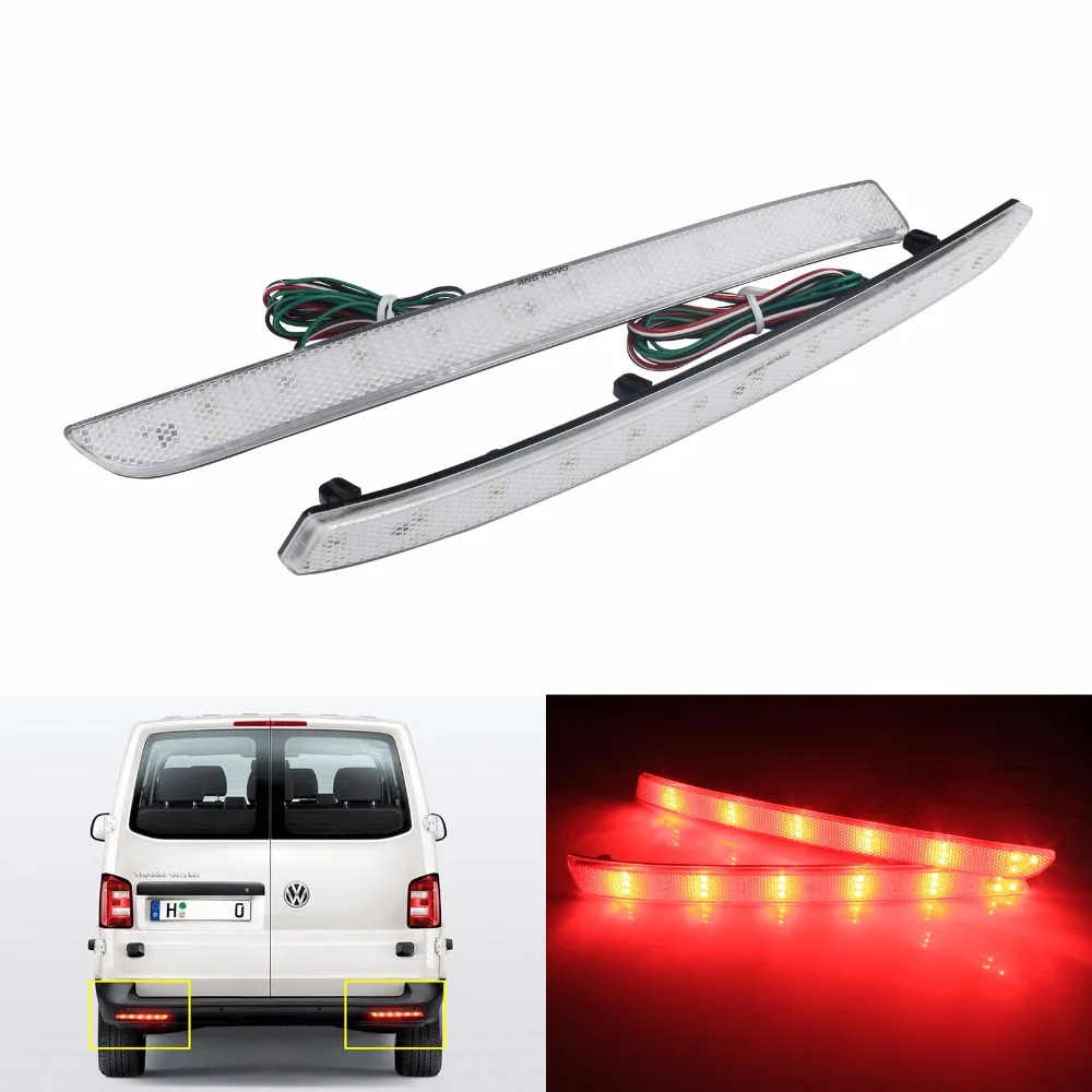 ANGRONG 2x Rear Bumper Reflector LED Light(CA332) For VW Transporter T5 Multivan Caravelle Facelifted