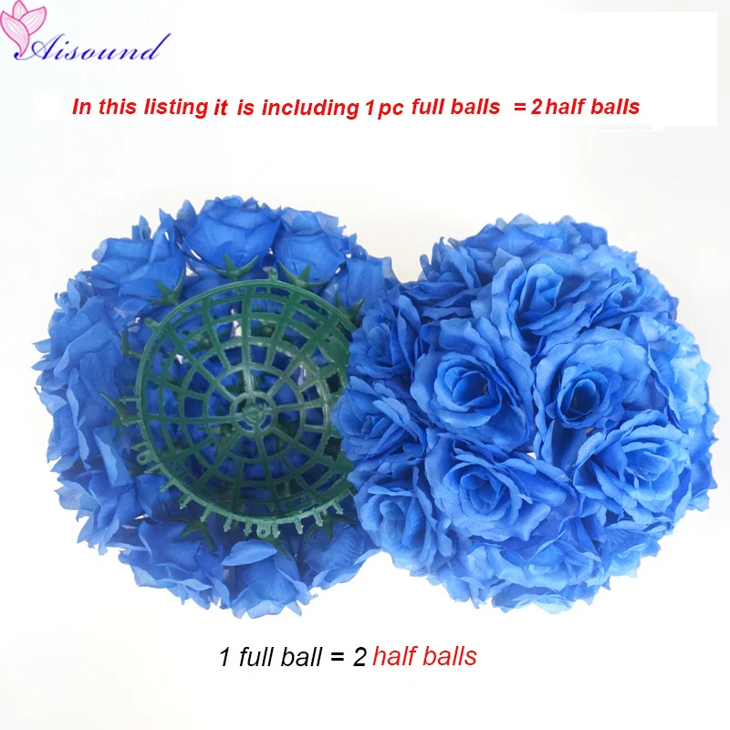 1PC Full Flower Ball Artificial Silk Rose Wedding Table Centerpieces Kissing Pomanders Marriage Party Decoration Hanging Flori