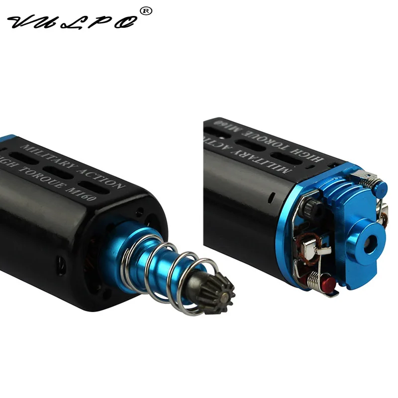 VULPO M160 High Torque Metal Back Cover Heat Dissipation Type Motor Long/Short Axis For Airsoft AEG M16/M4/MP5/G3/P90/AK/G36