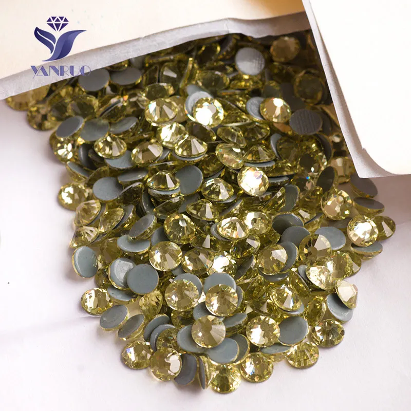 YANRUO 2058HF SS16-SS30 Jonquil Crystal Hotfix Rhinestones Gliter Sewing Glass Iron On Flatback Rhinestones Stones For Dress