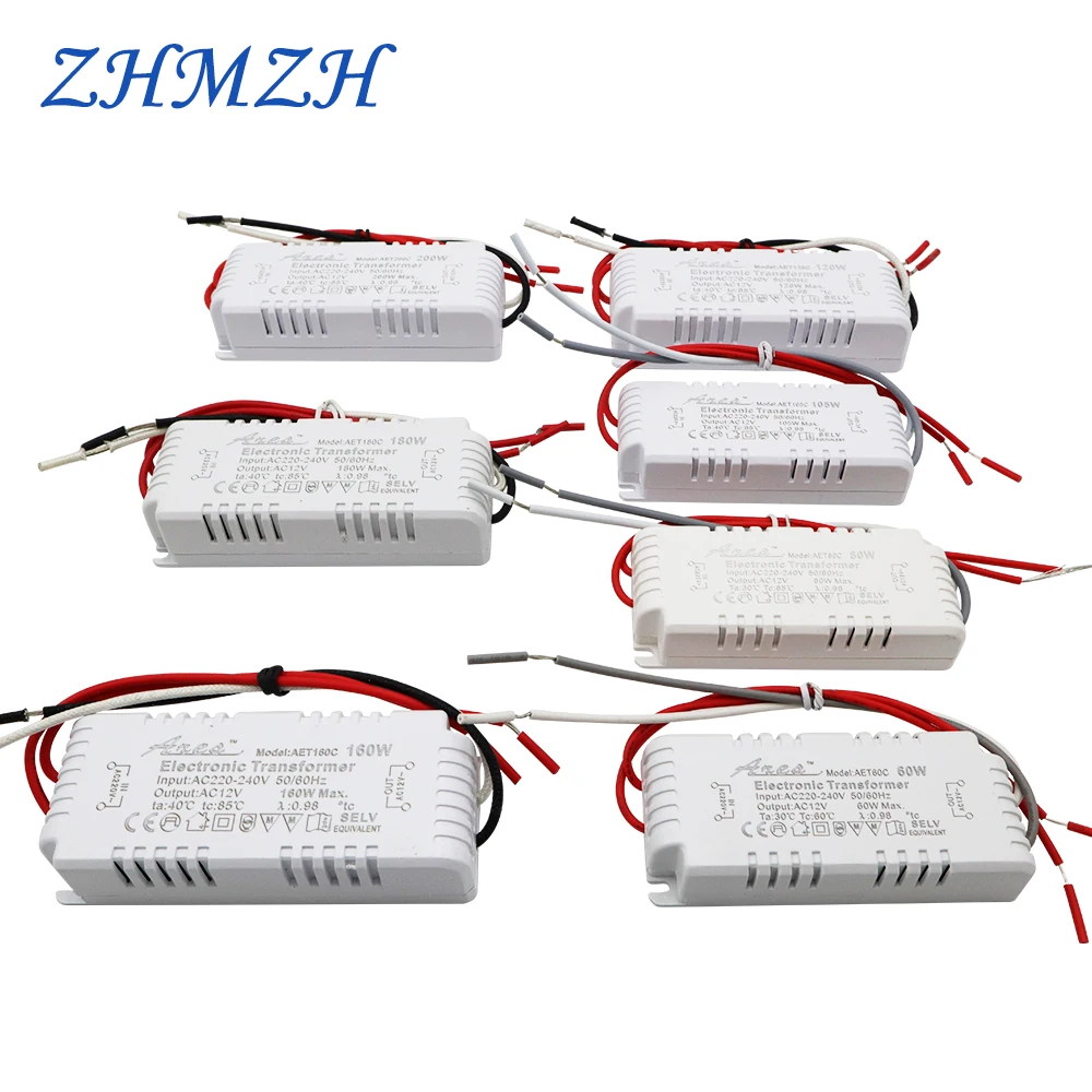 Możliwość przyciemniania 160W 180w 200w AC220V do AC12V transformator elektroniczny do G4/G5.3 MR11/MR16 lampa kwarcowa lampa halogenowa lampa kryształowa CE