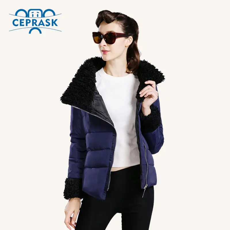 CEPRASK 2023 High Quality Winter Jacket Women Quilted Clothing Short Fur Women's Winter Coa Warm Down Jacket Parka Outerwear