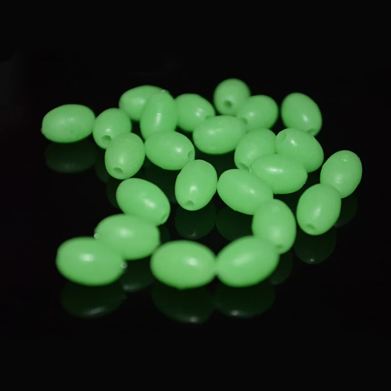 1000pcs Big Pack Glow Fishing Beads Oval Shape Green Luminous Fishing Rig Egg Shape Terminal Tackle Wholesale 3x4mm 4x6mm 5x8mm