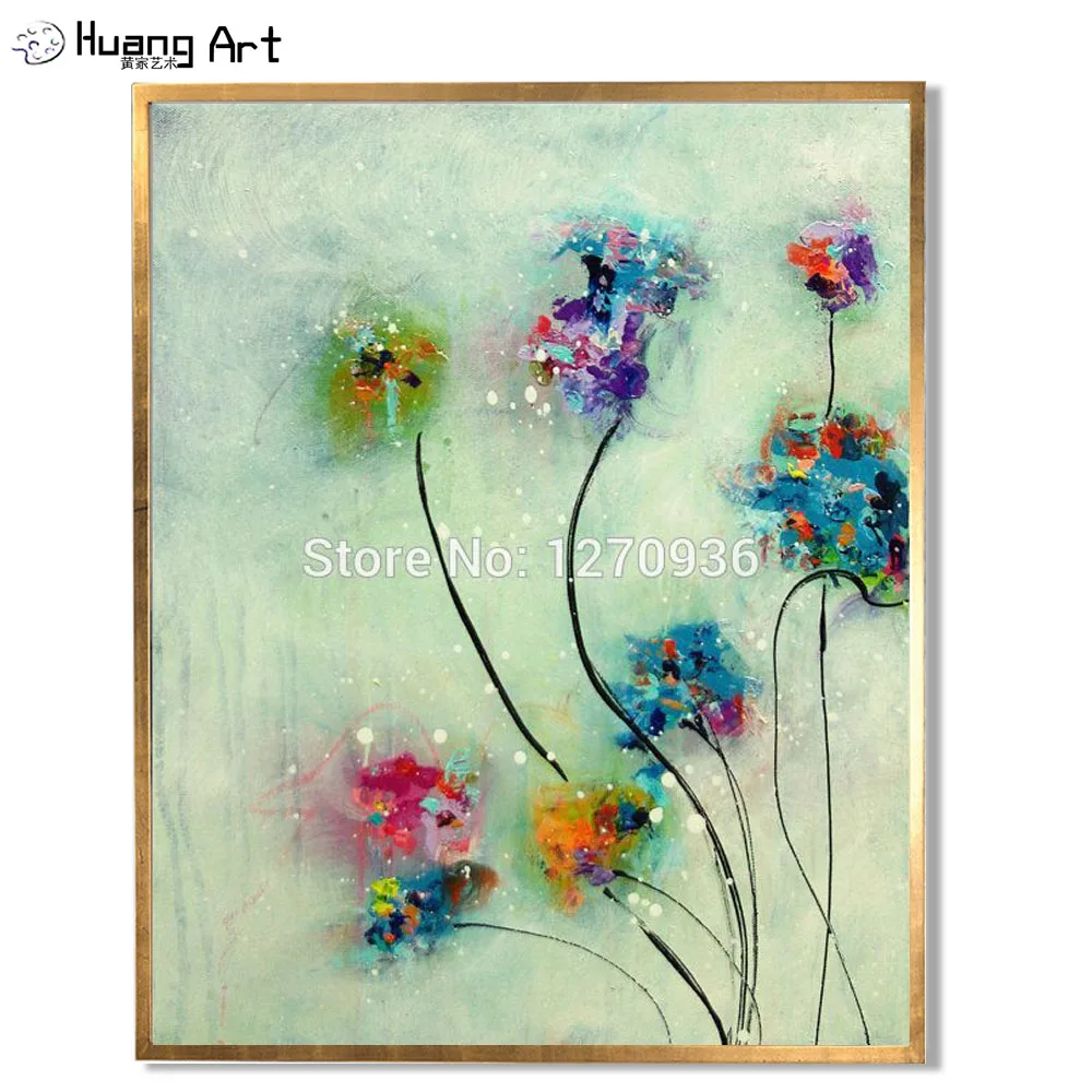 Top Skill Handmade Modern Abstract Painting Beautiful Color Noble Starry Flower Wall Artwork Knife Oil Painting on Canvas