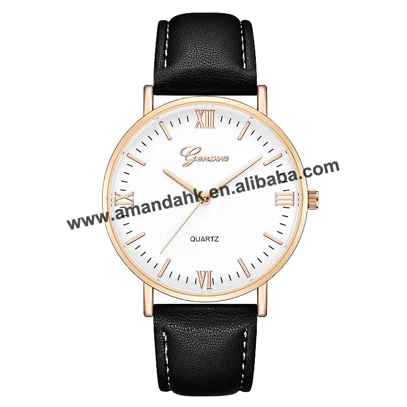 

Wholesale Hot Sale Casual Leather Wristwatch Quartz Watch Women Dress Watches Geneva Women Men Sport Watches 619