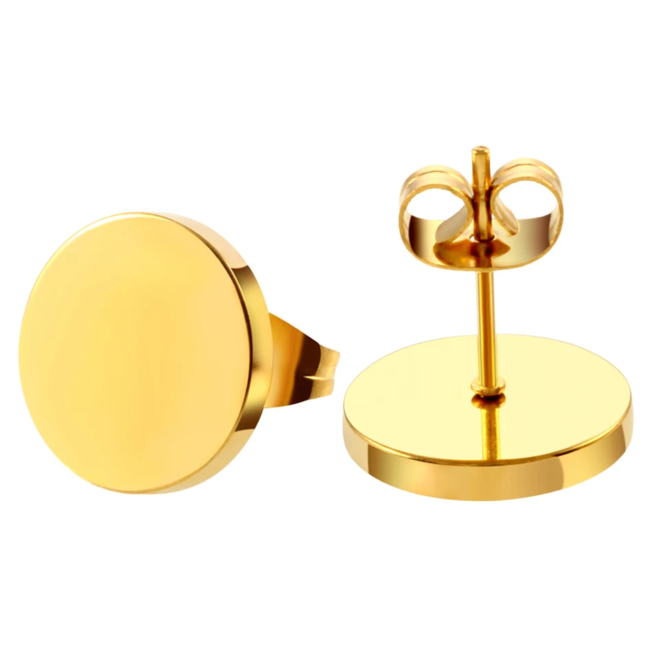 2Pcs/lot Surgical Steel Earrings Black Circle Ear Stud Piercing Male Cartilage Helix Earring Piercings Jewelry For Unisex