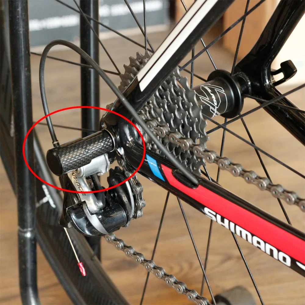 Fouriers Bicycle Rear Derailleur Protector Guard Gear Mount on Quick Release QR Cap Drivetrain Guards Carbon or Alloy Bike Parts