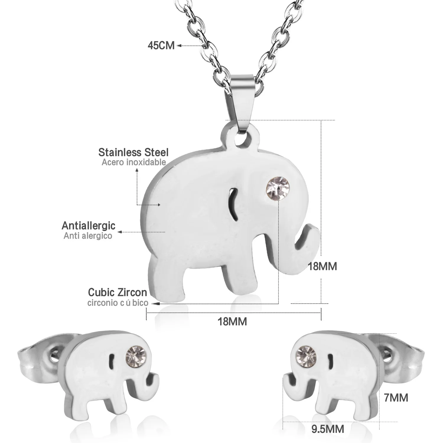 LUXUKISSKIDS Dubai African Party Jewelry Sets Golden Tiny Elephant Pendant Necklaces and Earrings for Women Fashion Bijoux