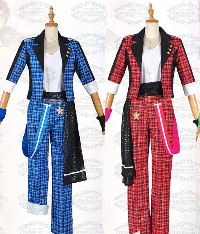 

Ensemble Star Mao Isara Trickstar Red Plaid Suits Cosplay Costume 4 styles can choose 11