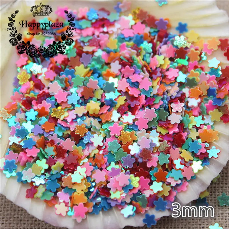 10000pcs/pack 3mm Multicolor Shiny AB Mini Flower Loose Sequins Paillettes Crafts Sewing/Nail Art DIY Accessories