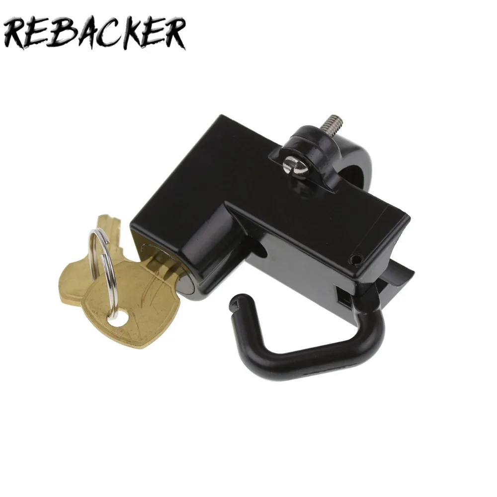 Motorcycle Universal Helmet Lock Metal Chrome Black 7/8