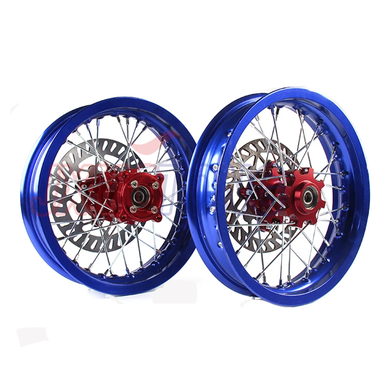 blue 15MM CNC hub Aluminum Alloy Wheel Rims front 2.15 x12\