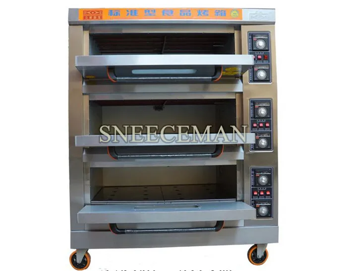 Forno elettrico a 3 strati e 9 vassoi in acciaio inossidabile per uso commerciale