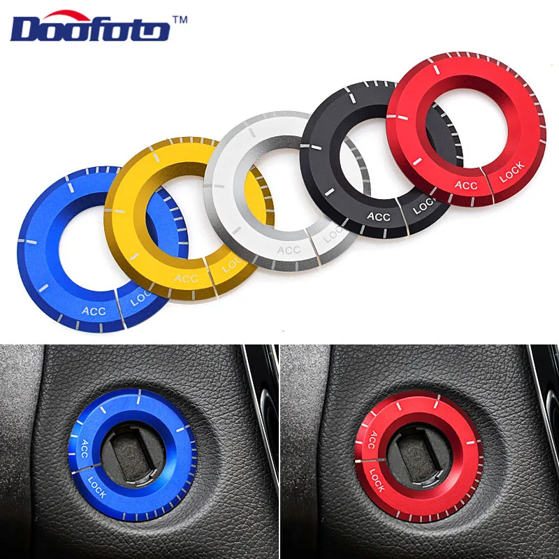 Doofoto Car Styling Car Interior Decorative Accessories Engine Button Key Rings For Mercedes Benz E E200 E300 E320L GLK GLA 2019