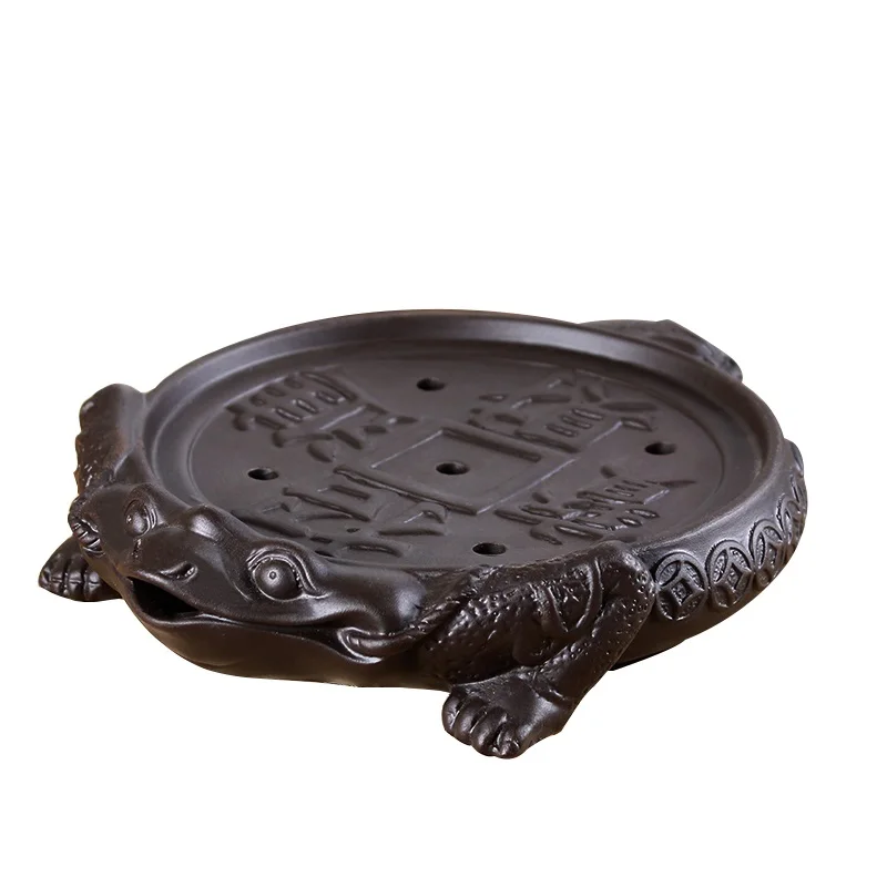 yixing Kung Fu tea tray Zisha tea sea pots threelegged toads Lucky treasure ceramic tea sets dry bubble plate water storage mini