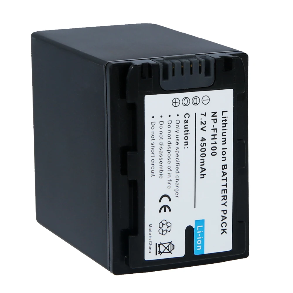 Batterie d'appareil photo pour Sony, 2 pièces par lot, FH100 NP-FH100 4200 HDR-UX5E mAh HDR-HC7E HDR-HC5E DCR-SR300E DCR-SR42E DCR-SR62E PM099