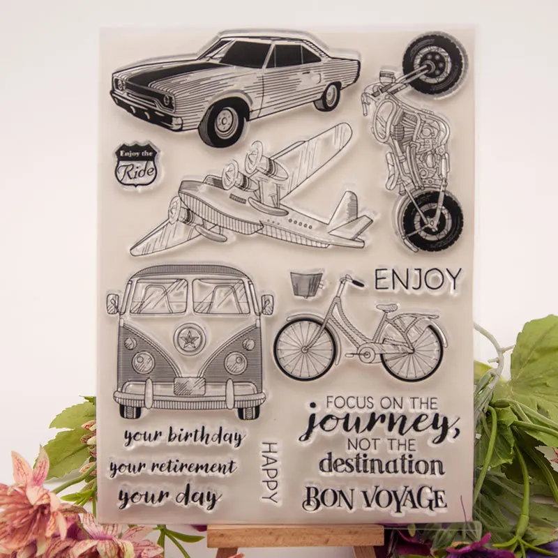 Journey Enjoy Rubber Clear Stamp for Card Making Decoration and Scrampbooking Happy birthday Clear stamp