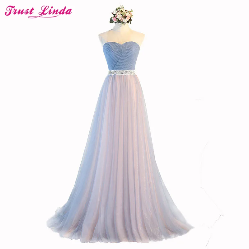 

New Style Real sample charming bridesmaid dresses A-line lace up beading crystal prom dresses sashes Bridal party gowns