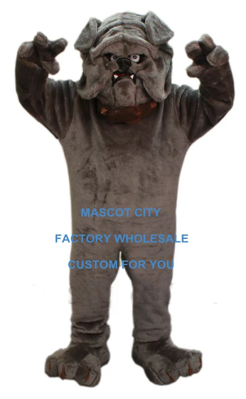 

Grey Bulldog Mascot Costume Adult Size Bulldog Mascotte Mascota Outfit Suit Party Carnival Holiday Fancy Dress SW577