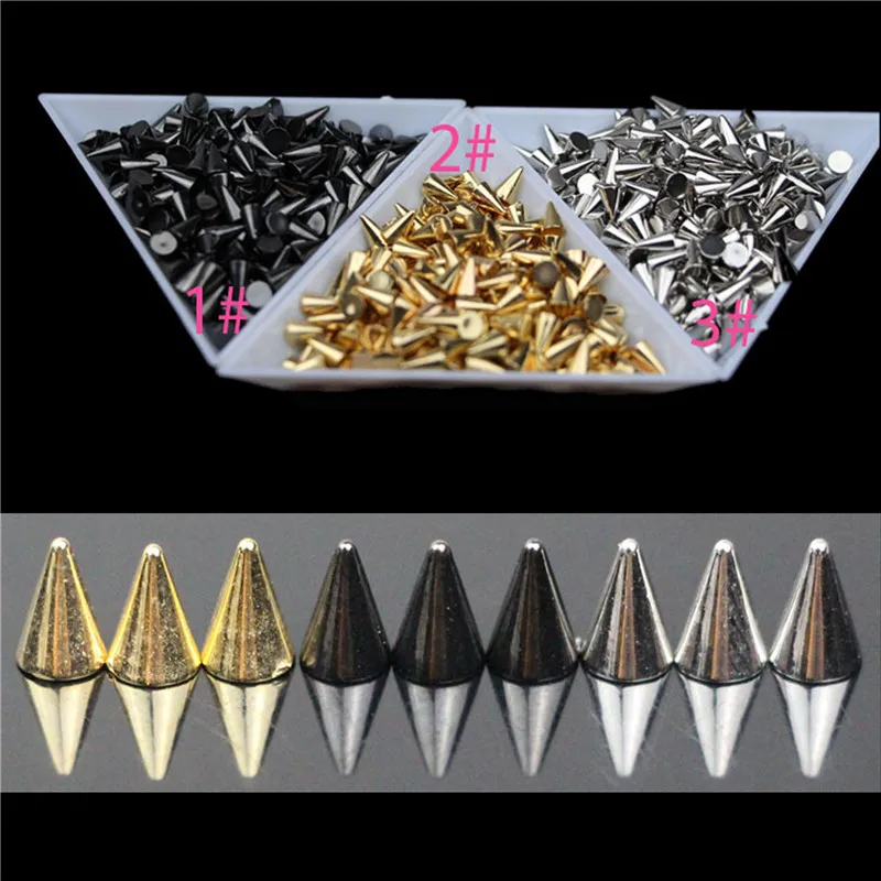 100pcs 3*3mm Arrow Rivet Decoration Nail Art Punk Spikes Stud Nail Art Tip Decoration Rivet Metallic DIY Nail Art Ornaments