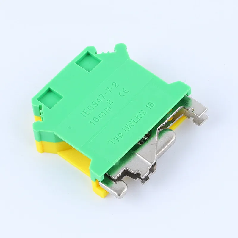 

10Pcs USLKG 16N Din Rail Screw Terminal Blocks Type 16mm2 Ground Earth Universal Wiring Combine Connector USLKG-16