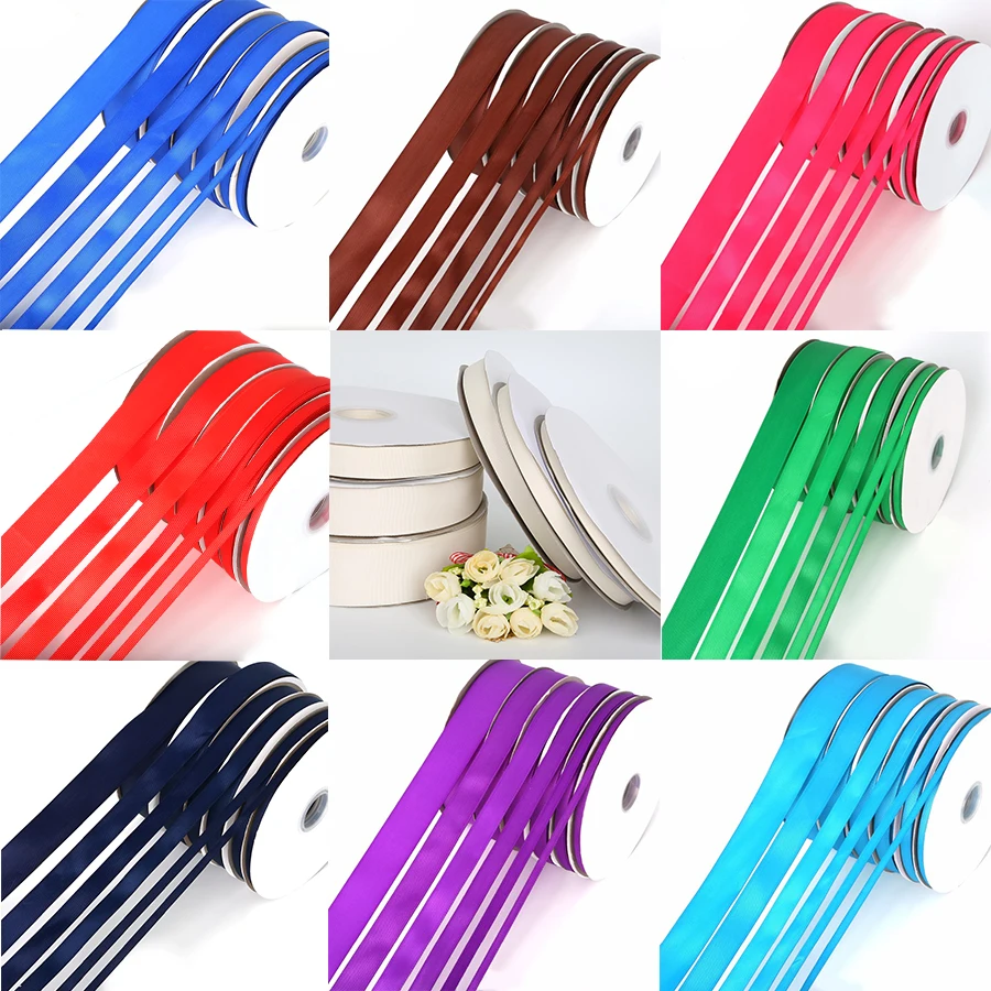 7-38mm 100Yards Grosgrain Ribbon For for Wedding Streamers Decoration&DIY Gift Wrapping Scrapbooking Craft & Sewing Accessories