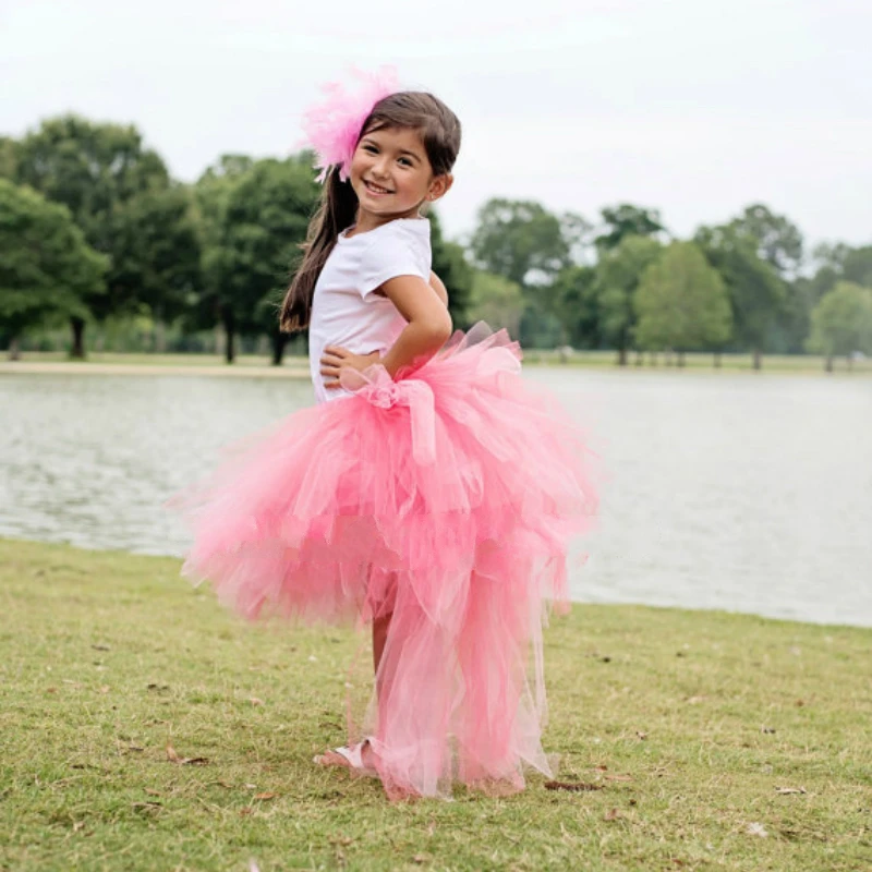 Pink Flamingo Bustle Tutu Skirts Baby Girl 6 12 Months -12y Blush Pink Pretty Halloween Costume Photo Prop