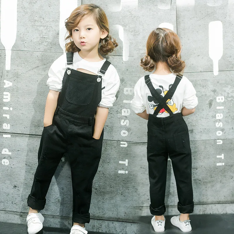 2022 New Spring Autumn Children Overalls Kids Girls Boys Denim Jeans Fashion Pocket Jumpsuit Bib Pants Kids Baby Overall