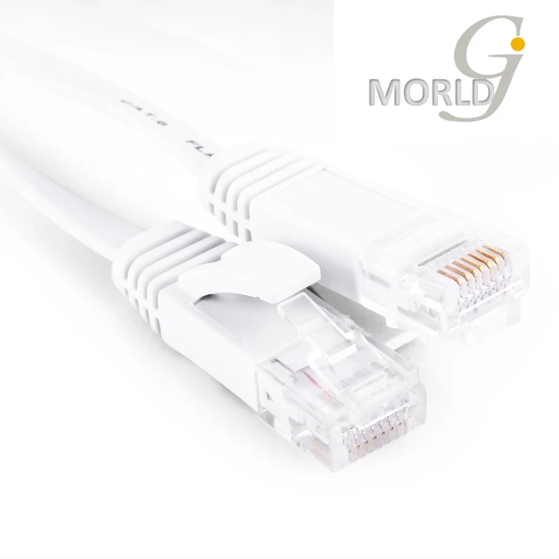 Płaski kabel sieciowy 1M Cat6 Biały kabel Ethernet RJ45 Nieekranowana skręcona para 3,3 FT Niska cena Przewód internetowy