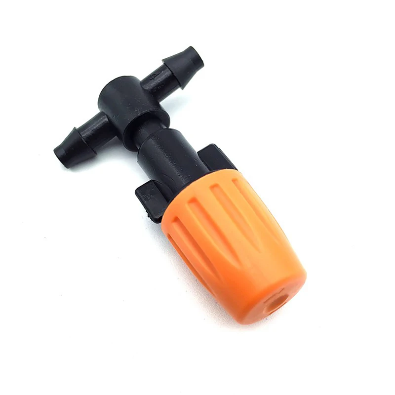 100 Pcs  Atomization Nozzle with tees Connector Greenhouse Watering Sprinkler Cooling for 1/4 Inch Garden Hose