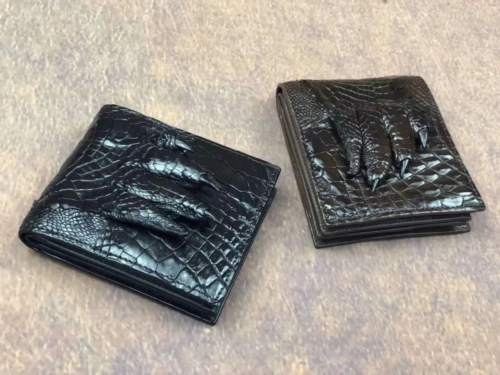 

100% genuine crocodile leather alligator foot skin wallet and purse excellent solid quality men bank card cash holder and case