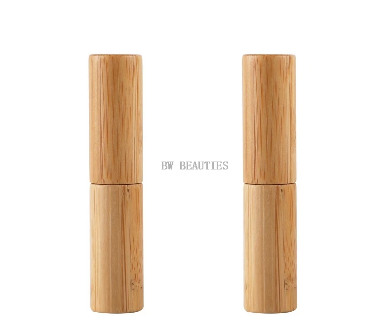 100Pcs/Lot 4g bamboo empty lip gross container lipstick tube DIY container,5ml lip balm tubes bamboo lipstick tube