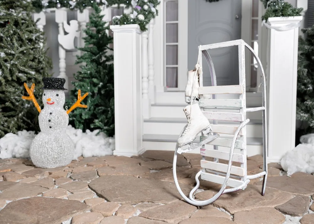 Capisco-Fondo para sesión fotográfica, producto de muñeco de nieve, Navidad, escena al aire libre, zapatos de Skate, trineo, vacaciones, fotografía, telón de fondo