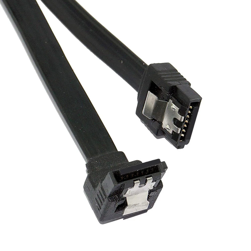 2pcs Sata 3.0 Data Cable SATA III SATA 3 Cable 45cm With Locking Latch Straight To Right Angle 90 Degree 6GBs