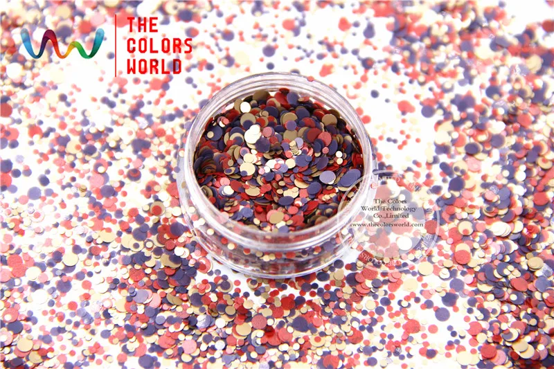 

RH321-247 Mix Colors Mix Colors Dot shapes round Glitter for nail art ,nail gel, nail polish makeup and DIY decoration